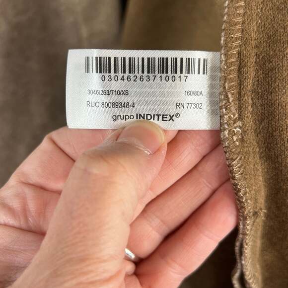 Zara Women Size XS Over-sized Soft Knit Tan Shirt Jacket Shacket - Picture 5 of 14